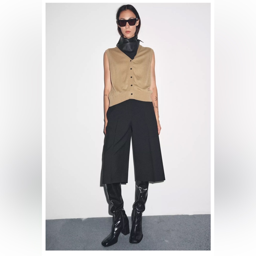 Zara Tan V-Neck Sweater for Women